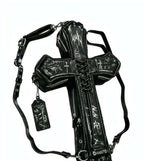 Black cross-shaped Cross Bag on a white background